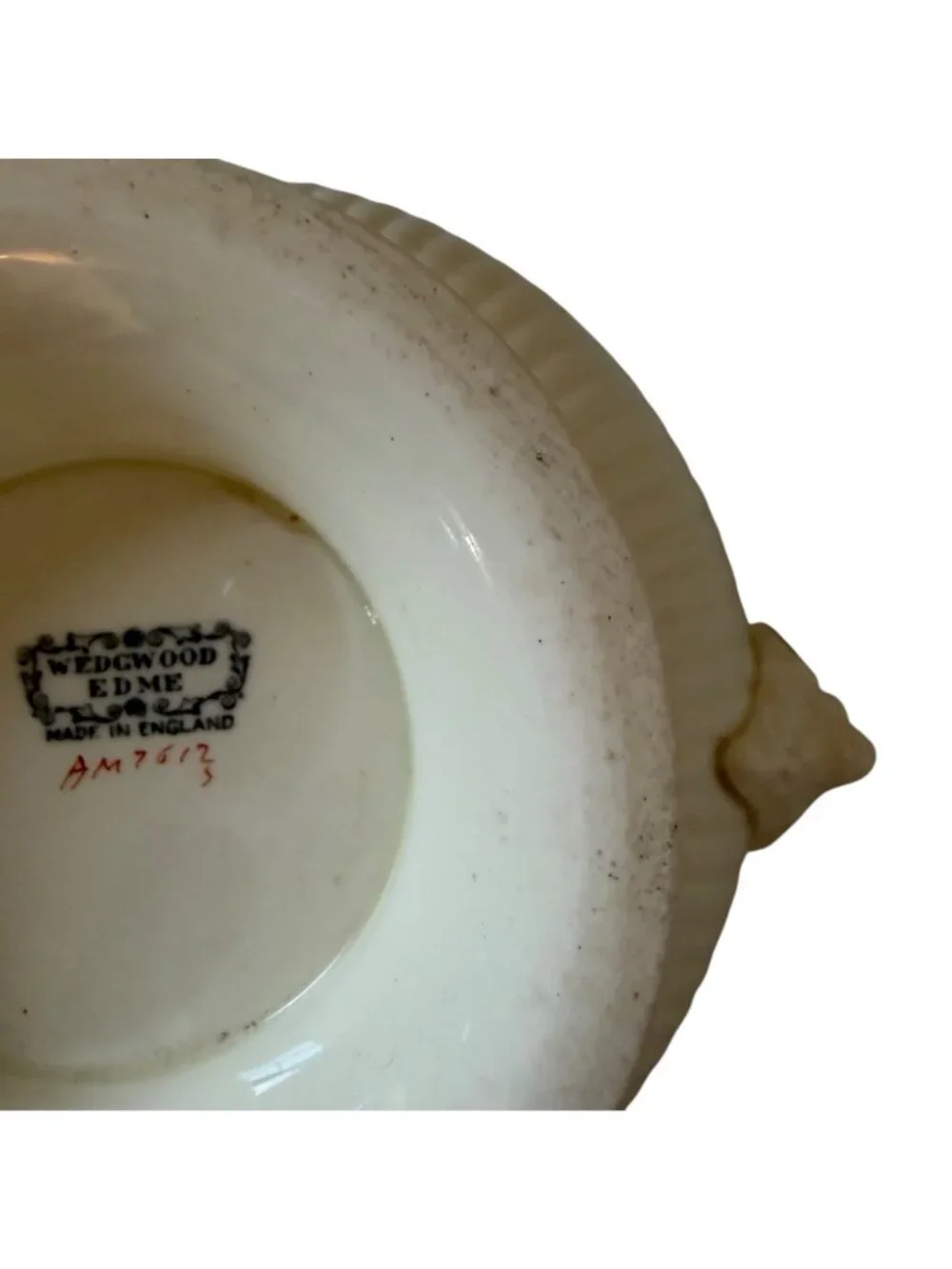 Vintage Wedgwood EDME Covered Tureen Green Trim Rams Head Handles England